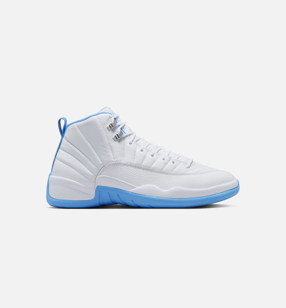 Air Jordan 12 Retro White and University Blue Men's Lifestyle Shoes - White / University Blue / Metallic Silver
