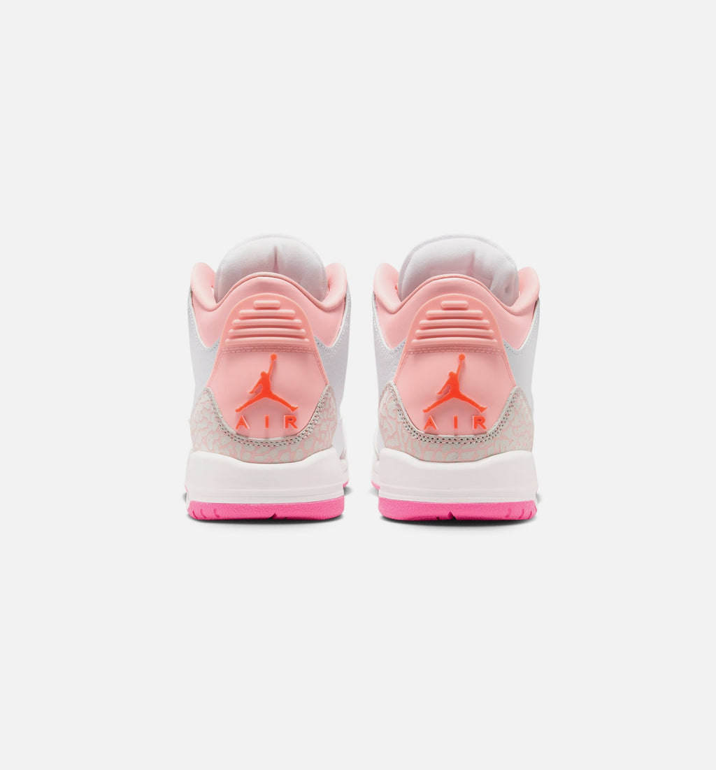Air Jordan 3 Retro Spring Flowers Grade School Sneakers - Pearl Pink / Pink Bloom / Pink Glow / Hyper Orange