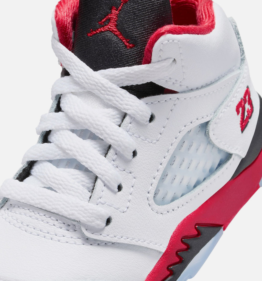 Air Jordan 5 Retro Fire Red Infant & Toddler Lifestyle Shoes - Fire Red / White