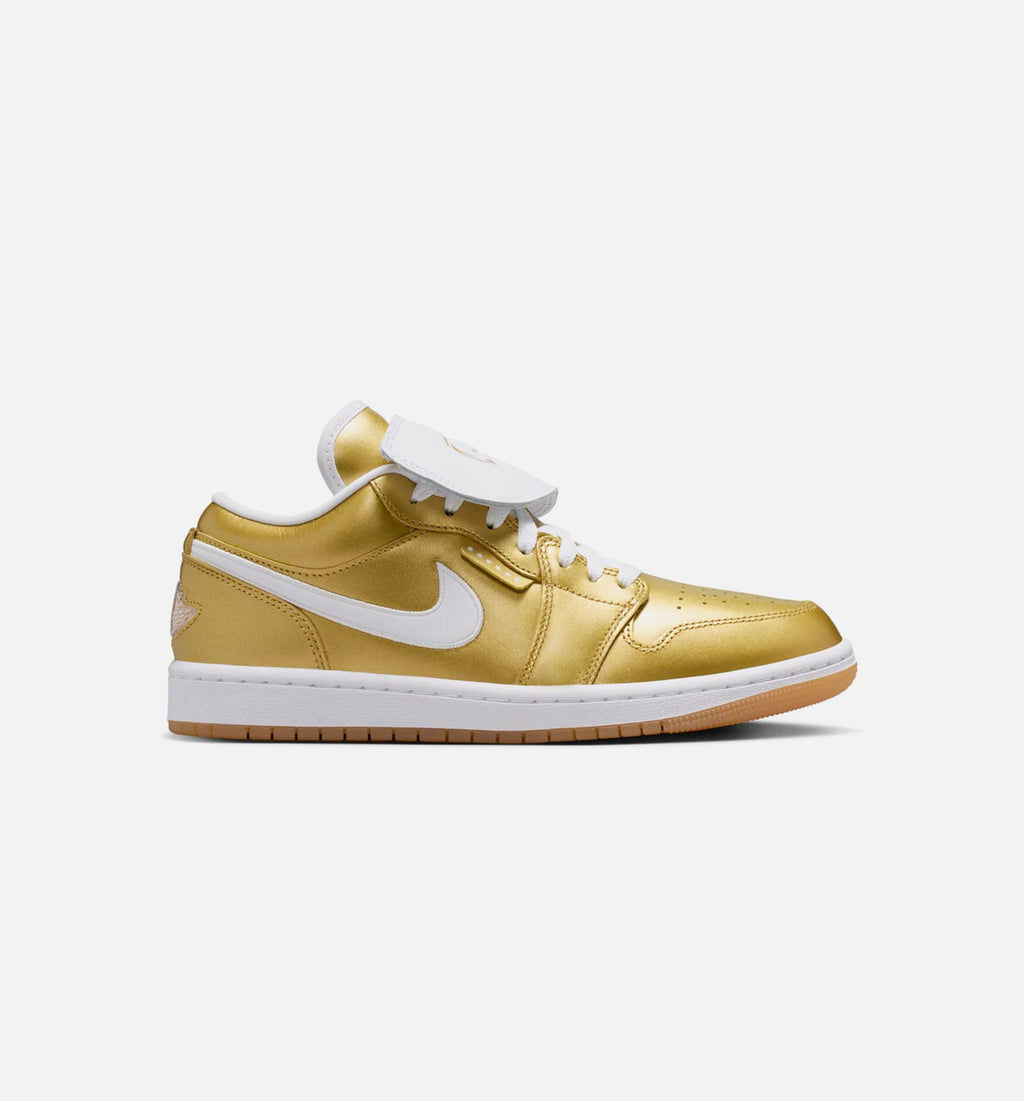 Air Jordan 1 Low Women's Lifestyle Shoes - Gold / White / Gum Yellow