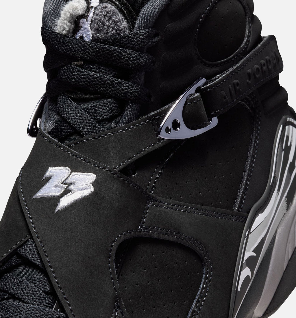 Air Jordan 8 Retro Chrome Men's Lifestyle Shoes - Black / White / Light Graphite