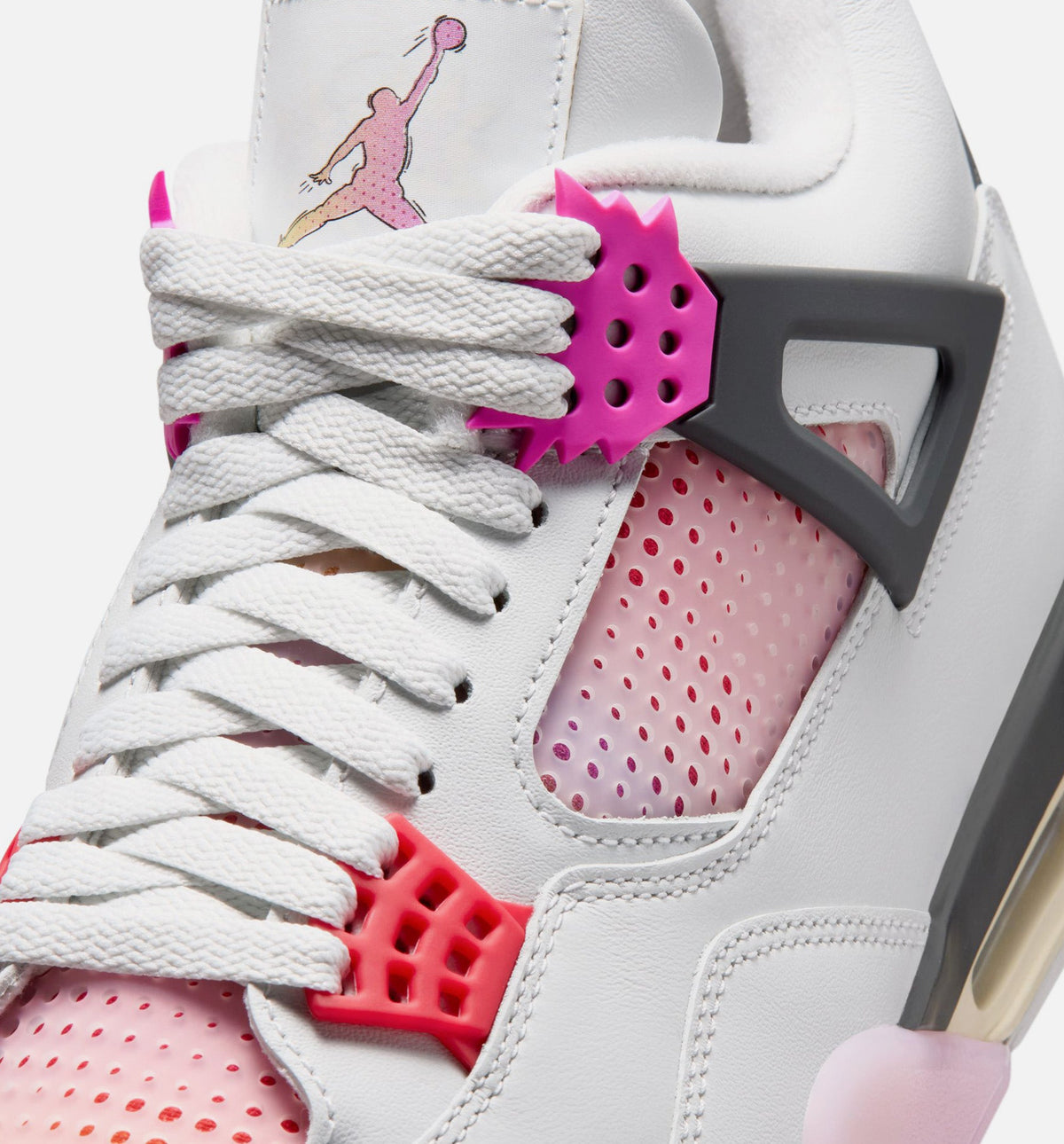 Air Jordan 4 Retro Comic Men's Lifestyle Shoes - Off-White, Fire Pink & Anthracite