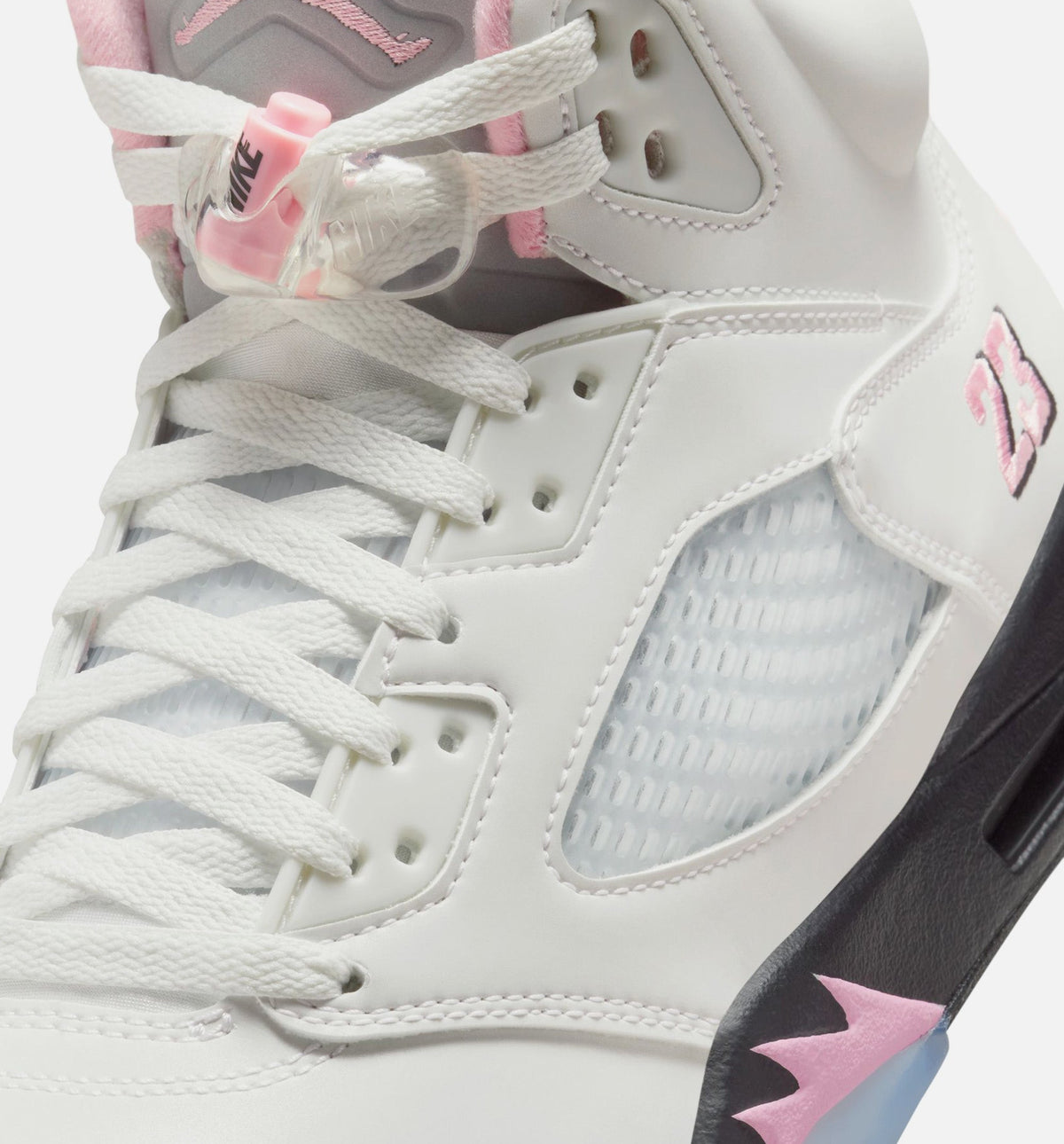 Air Jordan 5 Retro Medium Soft Pink Men's Lifestyle Shoes - White / Soft Pink / Black