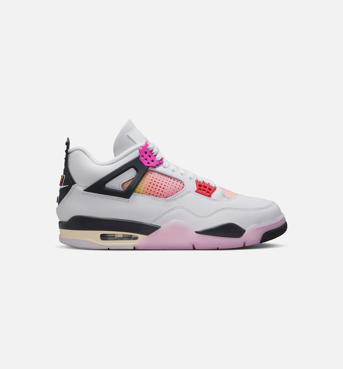 Air Jordan 4 Retro Comic Men's Lifestyle Shoes - Off-White, Fire Pink & Anthracite