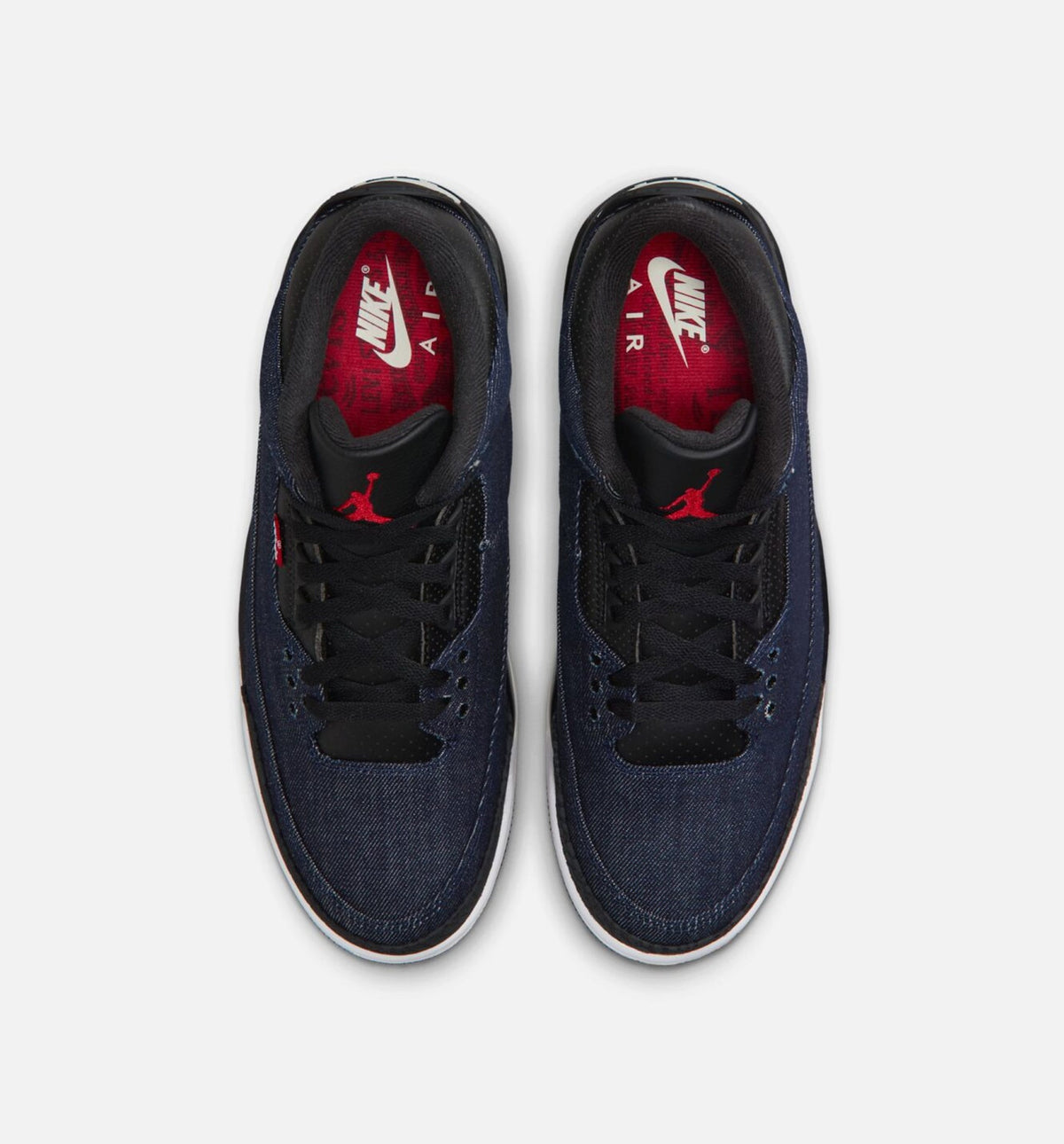 Air Jordan 3 x Levi's Indigo and Gym Red Men's Lifestyle Shoes - Denim / Black / Sail